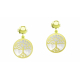 Boucles d'oreilles Arbre de vie nacre blanche, 28mm