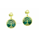 Boucles d'oreilles Arbre de vie malachite, 28mm