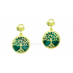 Boucles d'oreilles Arbre de vie malachite, 28mm