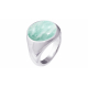 Bague acier amazonite, diametre 18mm