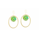 Boucles d'oreilles acier dore - Eventails motif Hiro - ronds 15/28mm