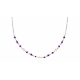 Collier 40+5 CM argent rhodie  perle de culture amethyste