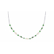 Collier 40+5 CM argent rhodie  perle de culture agate verte