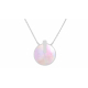 Collier en acier - nacre rose - 15mm - 40+5cm