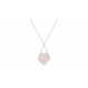 Collier en acier - nacre rose - 20mm - 40+5cm