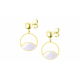 Boucles d'oreilles en acier doré - nacre blanche - 14mm