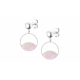 Boucles d'oreilles en acier - nacre rose - 14mm