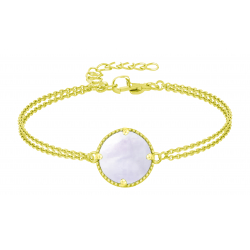 BRACELET Gold nacre 15+5cm D18mm