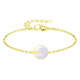 BRACELET Gold trefle nacre 15+5cm D18mm