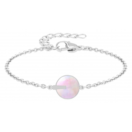 BRACELET Gold trefle nacre 15+5cm D18mm
