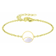 BRACELET Gold trefle nacre 15+5cm D18mm