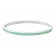 Bracelet Jonc semi-rigide en acier - Email - Fleur kiku bleue - 62mm