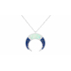 Collier acier corne - Lapis lazuli et Amazonite  - 42/45/50cm