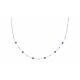 Collier argent rhodié - billes argent 3mm alternées iolites 4mm - 40+5 cm