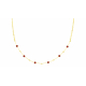 Collier argent doré - billes argent 3mm alternées agates rouges 4mm - 40+5 cm