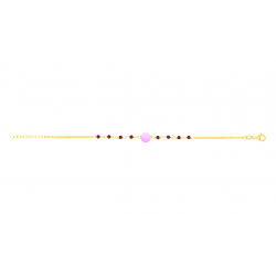 Bracelet double chaîne argent doré - améthyste lavander 6mm - spinelles violettes 2mm - 15+5cm