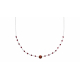 Collier double chaîne argent - agate rouge 6mm - spinelles rouges 2mm - 40+5cm