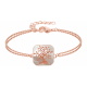 Bracelet acier rosé - arbre de vie - nacre blanche - 18x18mm - 2 rangs - 15+5cm