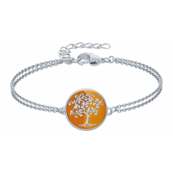 Bracelet acier - arbre de vie - mookaite - diamètre 18mm - 2 rangs - 15+5cm