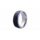 Bague acier avec Lapis Lazuli et météorite incrustée - 8mm