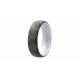 Bague en céramique blanche incrustée de fibre de carbone - 6mm