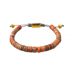 Bracelet en acier - ajustable - emperor orange - 15 à 22cm