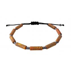 Bracelet en acier - ajustable - emperor multi orange - 15 à 22cm