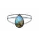 Bague argent - Labradorite 10x16mm T50 à T62 4,5g