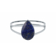 Bague argent - Lapis lazuli 10x16mm T50 à T62 4,5g