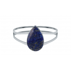 Bague argent - Lapis lazuli 10x16mm T50 à T62 4,5g