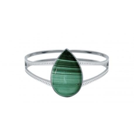 Bague argent - Malachite 10x16mm T50 à T62 4,5