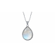 Collier argent -Pierre de lune 15x20mm -45cm 4,5g