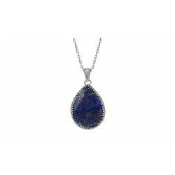 Collier argent - Lapis lazuli 15x20mm -45cm 4,5g