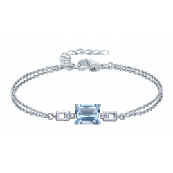 Bracelet argent rectangle - topaze bleu - 15+5cm- 7g