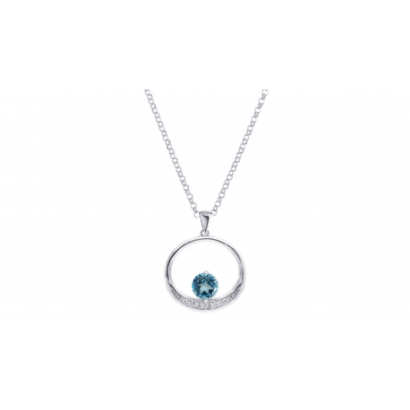 Collier argent - Topaze suisse rond 5mm - 40+5cm - 3,8g