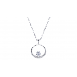 Collier argent  - Cristal de roche rond 5mm - 40+5cm - 3,8g