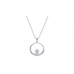 Collier argent  - Cristal de roche rond 5mm - 40+5cm - 3,8g