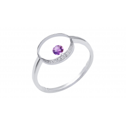 Bague argent - Améthyste  rond 3mm - T50 à 62 - 2,5g