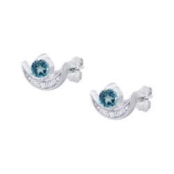 Boucles d'oreilles argent -  topaze suisse rond 3mm - 4g