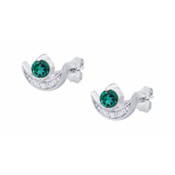 Boucles d'oreilles argent -  quartz vert rond 3mm - 4g