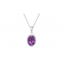 Collier argent - Amethyste 10x14mm - 3,75g