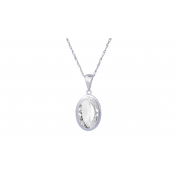 Collier argent - Cristal de roche  10x14mm - 3,75g