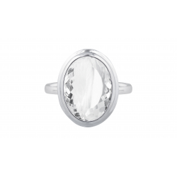 Bague argent - Cristal de roche  10x14mm - 4,5g