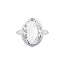 Bague argent - Cristal de roche  10x14mm - 4,5g