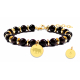 BRACELET STILIVITA ASTRO Taureau Tourmaline noire acier gold 17 + 4 cm