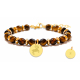 BRACELET STILIVITA ASTRO Bélier oeil de tigre 6mm acier gold 17 + 4cm