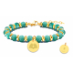 BRACELET STILIVITA ASTRO Gemeaux Amazonite 6mm acier gold 17 + 4cm