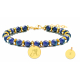 BRACELET STILIVITA ASTRO Verseau Lapis lazuli 6mm acier gold 17 + 4cm