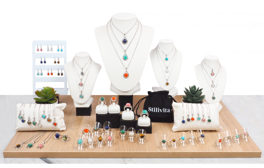 Collection Stilivita argent rhodié - cabochon