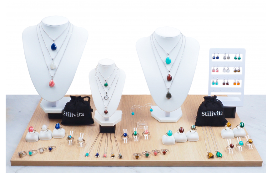 Collection Stilivita argent rhodié - cabochons